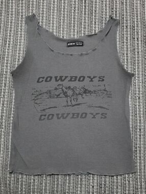 SHEIN Grey Country Horse 'Cowboys' Lightweight Ribbed Tank